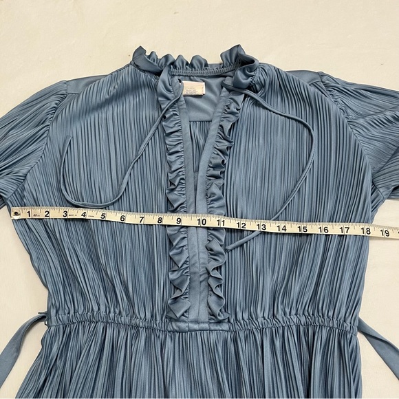 Vintage It’s A Lehigh Blue Accordion Pleated MIDI Dress - Picture 8 of 11